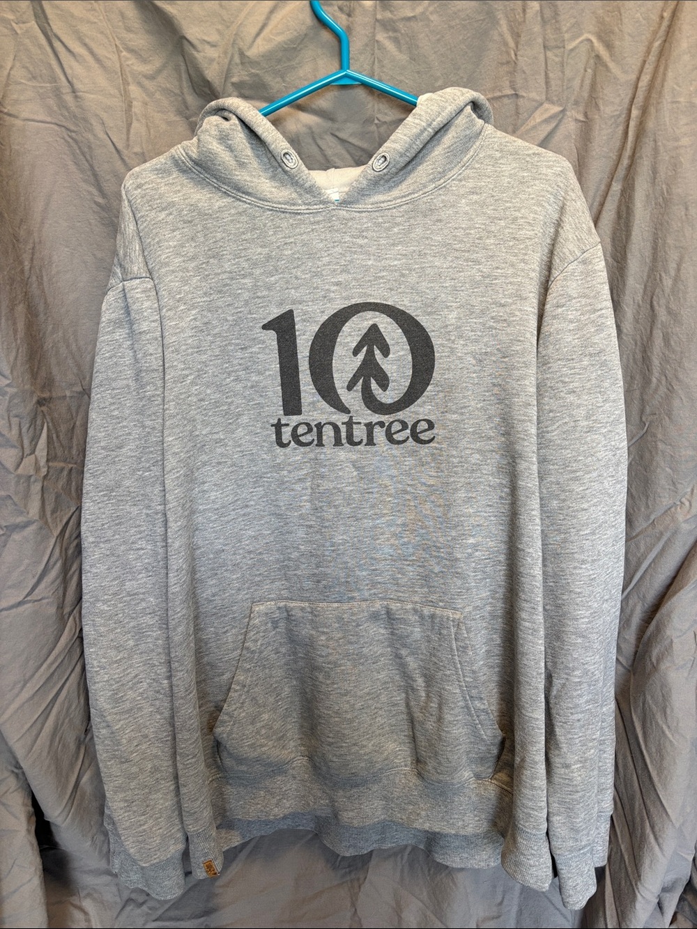 tentree Gray Logo Pullover Hoodie